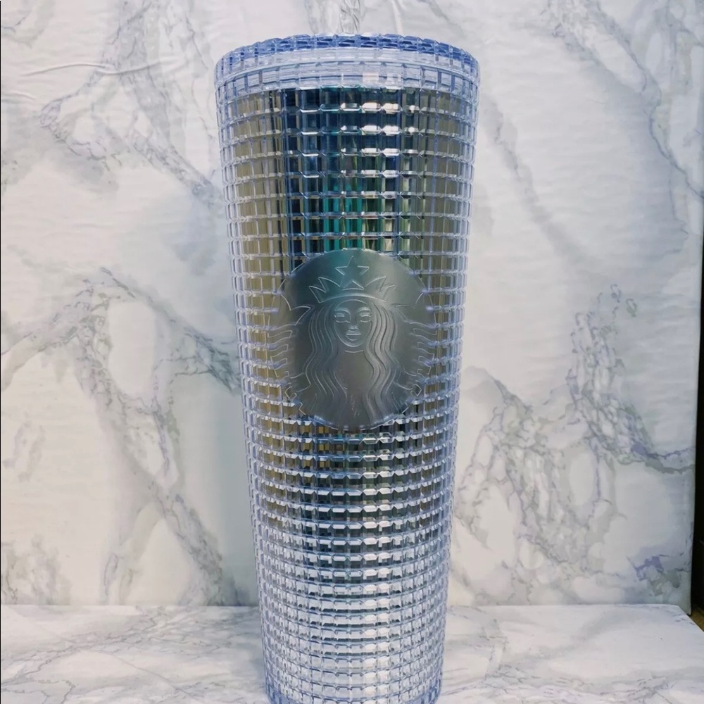 Starbucks Tumbler Silver Grid Christmas 2020 New